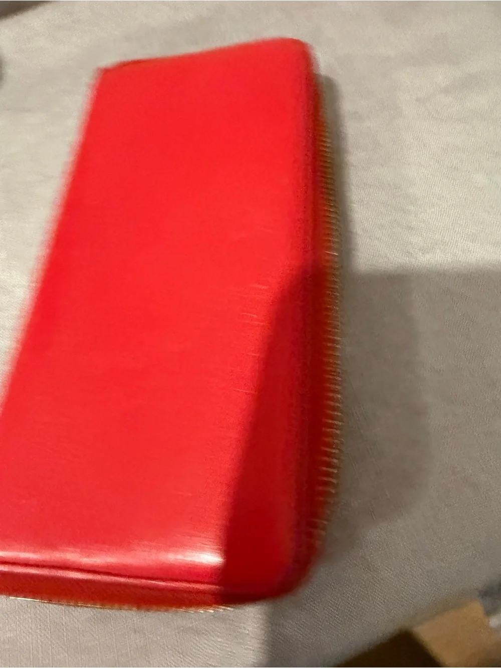 Coach Red Zip-Around Leather Wallet with Gold Hardware
